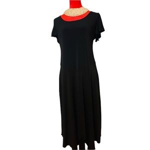 ROBBIE BEE BLACK ASYMMETRICAL HEM DRESS